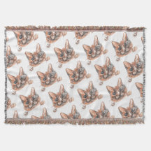 Cute Super Sweet Cat Face Dibujo Thong Blanket