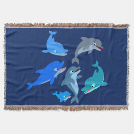 Manta Tejida Cuto Personalizado Dolphin Pod Throw Blanket