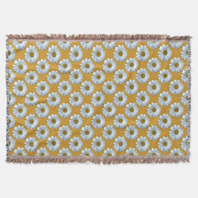 Manta Tejida Daisy Blanket Yellow Daisies Throw Blanket (Anverso)