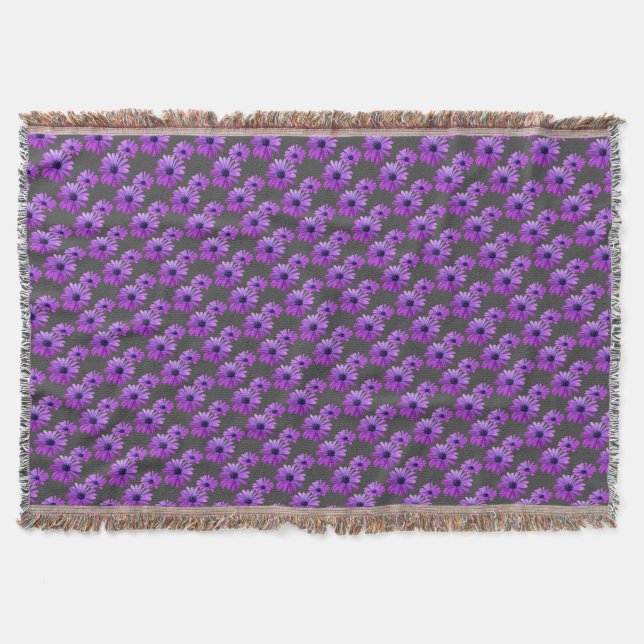 Manta Tejida Daisy Flower Blanket Purple Daisies Throw Blanket (Anverso)