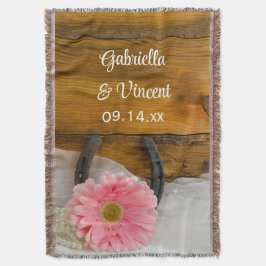 Manta Tejida Daisy rosa y Boda occidental del país hispano-herr