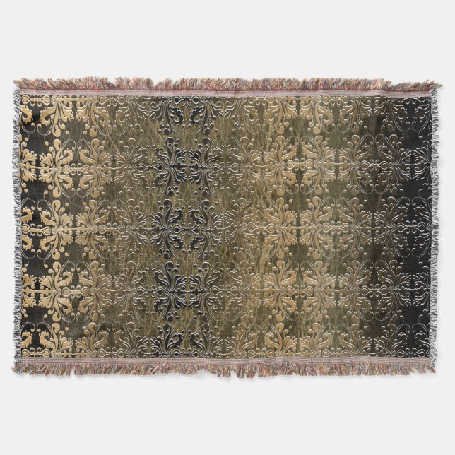 Manta Tejida Damasco de oro del vintage (Anverso)