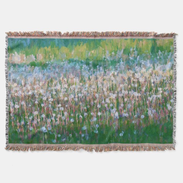 Manta Tejida Dandelion Field of Wishes (Anverso)