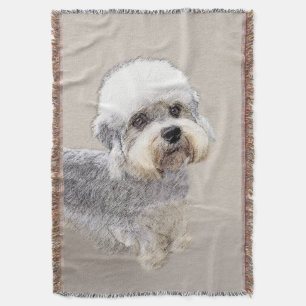 Manta Tejida Dandie Dinmont Terrier Pintura Original De Perro
