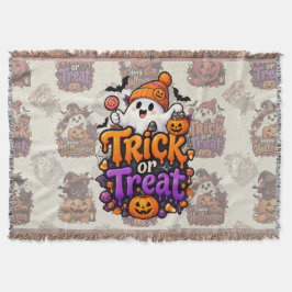 Manta tejida de Halloween de fantasma adorable par