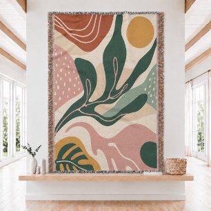 Manta tejida de hoja de estilo Matisse