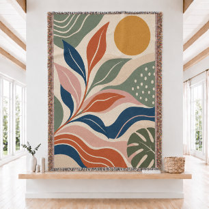 Manta tejida de hoja de estilo Matisse