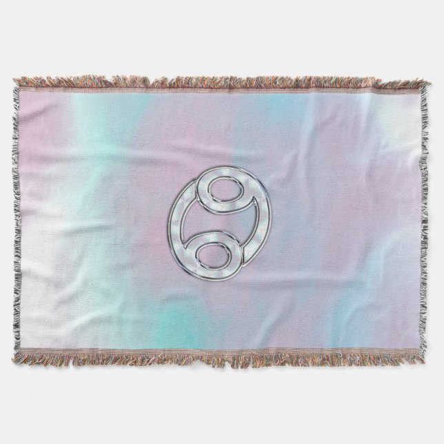 Manta Tejida Decoración del símbolo Zodiac de la Madre del Cánc (Anverso)