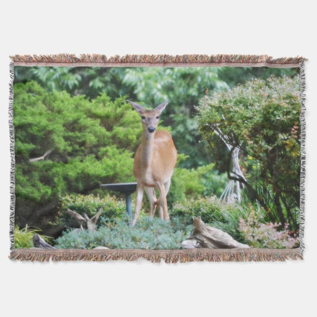 Manta Tejida Deer forestal (Anverso)