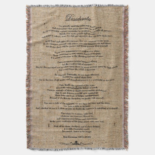Manta Tejida Desiderata "Cosas Deseadas" en Burlap de Faux Line