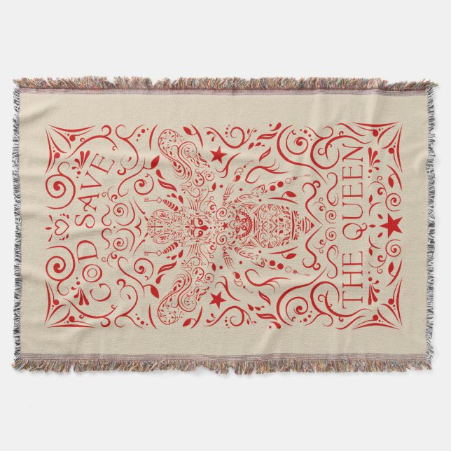 Manta Tejida dios salve a la abeja reina (Anverso)