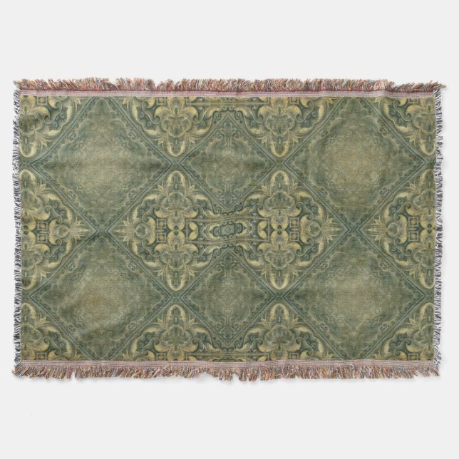 Manta Tejida Diseño anticuario / retro / vintage + tus ideas (Anverso)