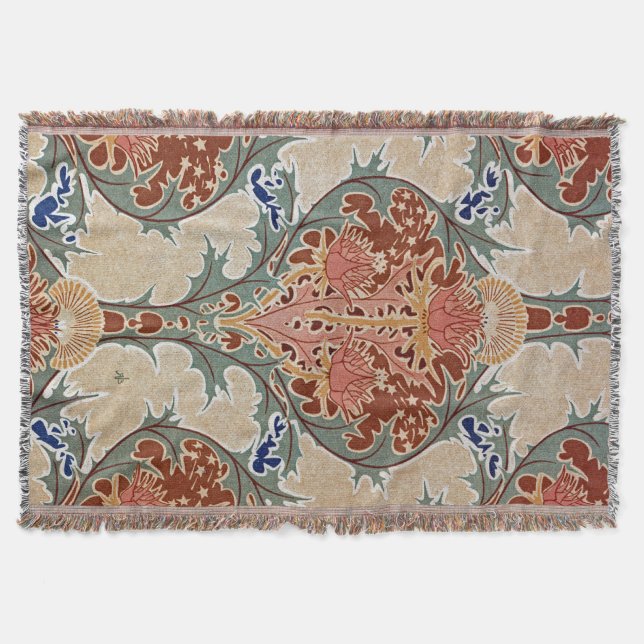 Manta Tejida Diseño Art Nouveau #6 en Emporio Moffa (Anverso)