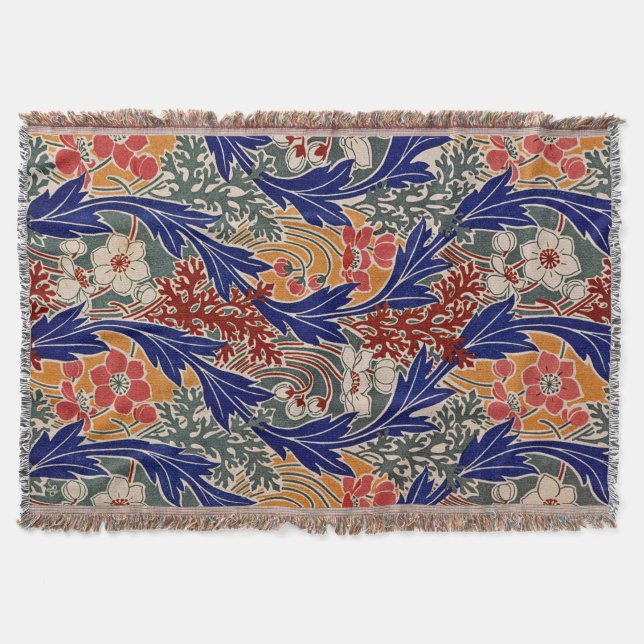 Manta Tejida Diseño Art Nouveau #8 en Emporio Moffa (Anverso)