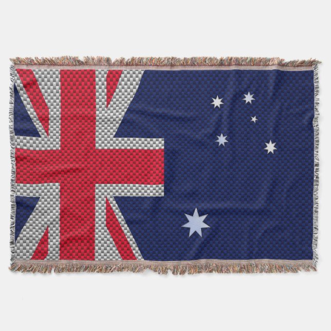 Manta Tejida Diseño de bandera de Australia en decoración croma (Anverso)