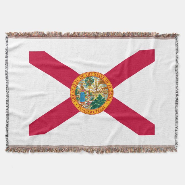Manta Tejida Diseño de bandera del estado de Florida (Anverso)
