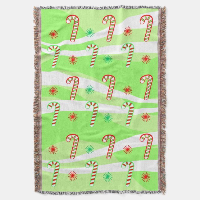 Manta Tejida Diseño de canes de Navidades modernos (Frente vertical)