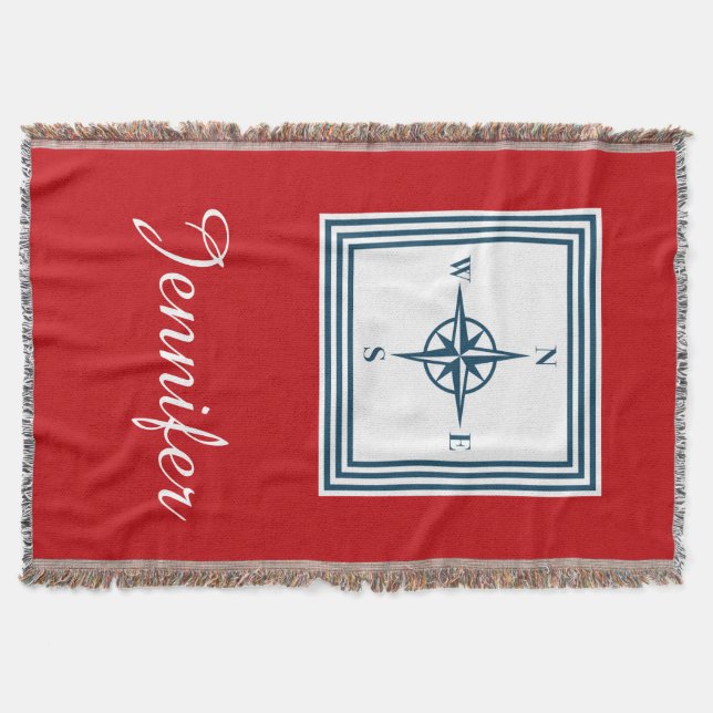 Manta Tejida Diseño de temática náutica (Anverso)