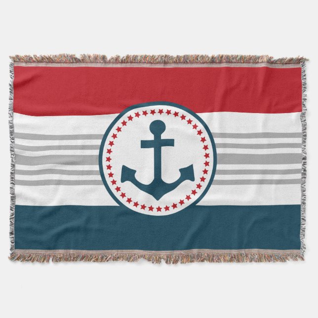 Manta Tejida Diseño náutico (Anverso)