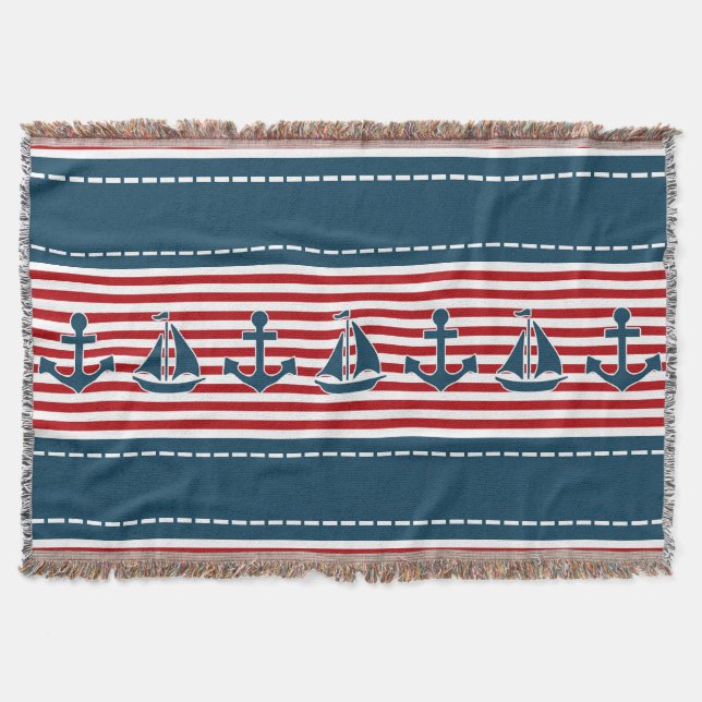 Manta Tejida Diseño náutico (Anverso)