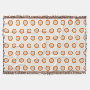 Manta Tejida Diseño retro de punto de círculo naranja