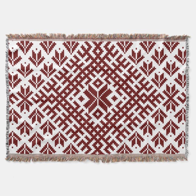 Manta Tejida Diseño tradicional de Auseklis en Letonia (Anverso)