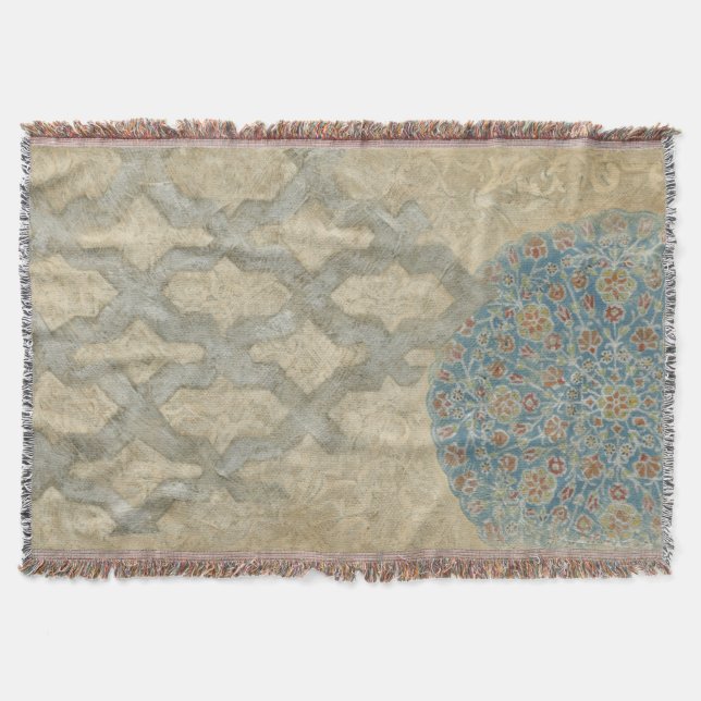 Manta Tejida Disposición floral de taparo plateado decorativo (Anverso)