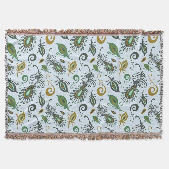 Manta Tejida Diversas plumas coloridas (Anverso)