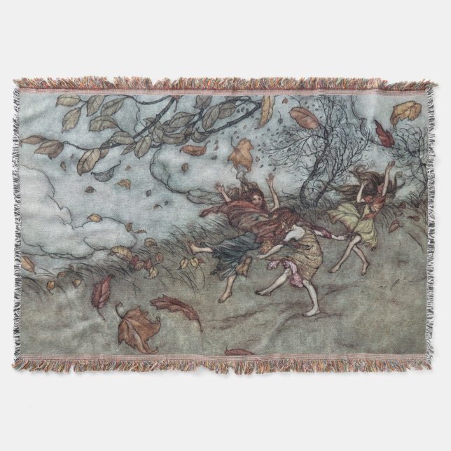 Manta Tejida Diversión de otoño (Anverso)