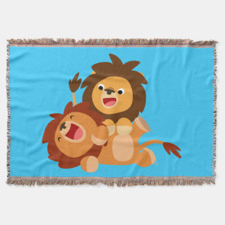 Manta Tejida Dos Leones Personalizados Jugadores Cuidados Lanza