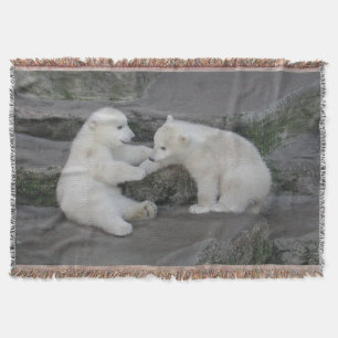 Manta Tejida Dos tazas polares de oso
