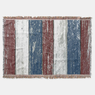 Manta Tejida Driftwood azul blanco rojo