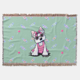 Manta Tejida Dulce de verano Olivia Westie Throw Blanket