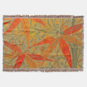 Manta Tejida Earthy Bamboo Art Print Naranja