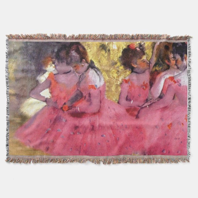 Manta Tejida Edgar Degas - Bailarinas rosadas - Amante de la da (Anverso)
