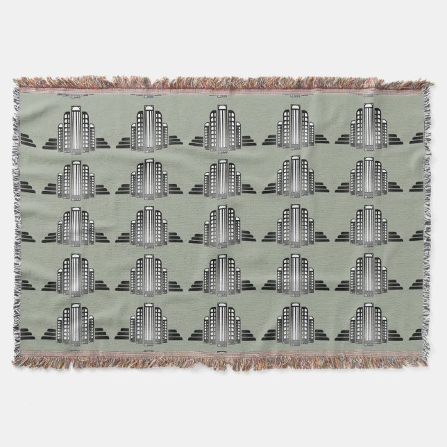 Manta Tejida Edificio Art Déco (Anverso)