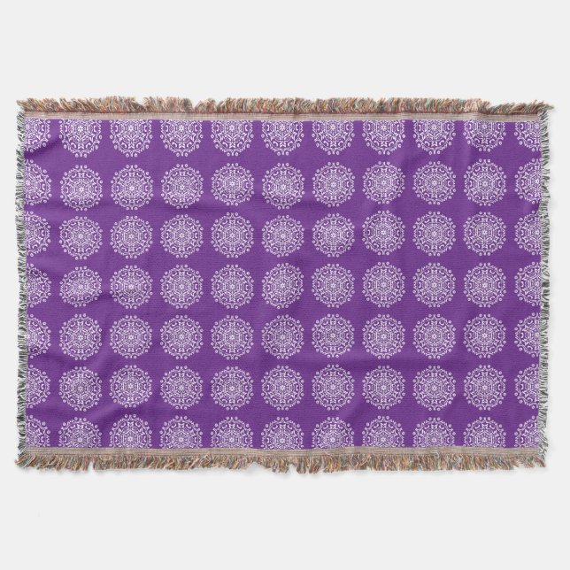 Manta Tejida Eggplant Mandala (Anverso)