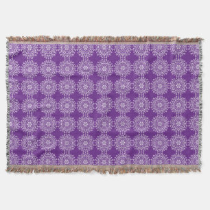 Manta Tejida Eggplant Mandala