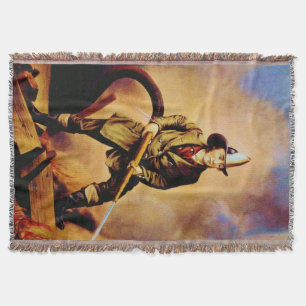 Manta Tejida El estilo 1 de bombero americano