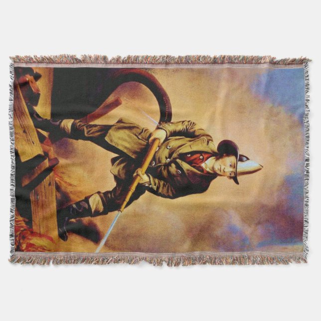 Manta Tejida El estilo 1 de bombero americano (Anverso)