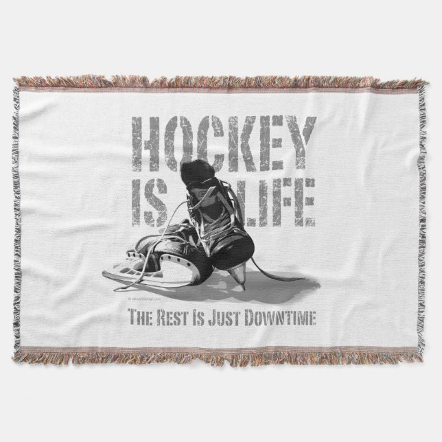 Manta Tejida El Hockey Es La Vida (Anverso)