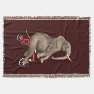 Manta Tejida Elefante Feliz En Triciclo