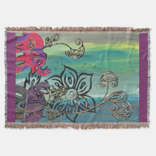 Manta Tejida Elefantes del remiendo