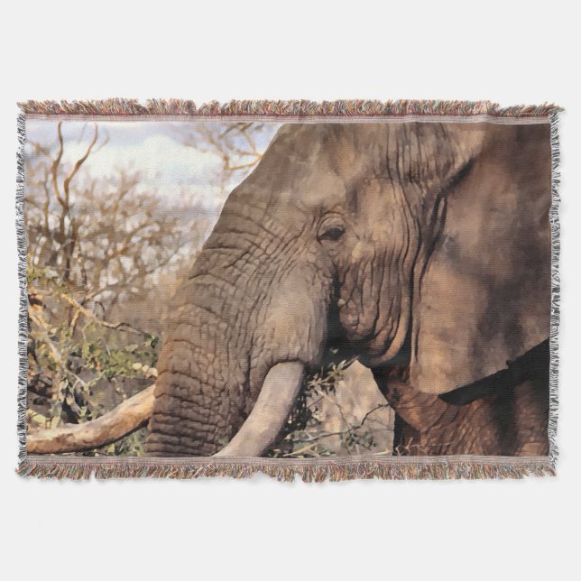 Manta Tejida Elephant Lover Art (Anverso)