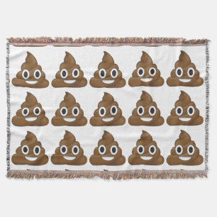 Manta Tejida Emoji de poop