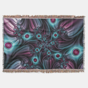 Manta Tejida En profundidad Arte fractal rosa azul abstracto ab