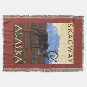 Manta Tejida Escena del caribú - Skagway, Alaska