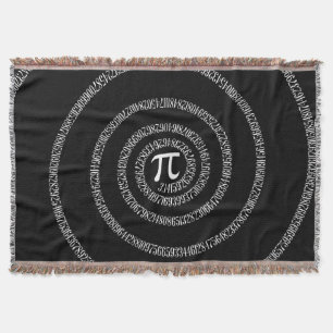 Manta Tejida Espiral para Pi en la decoración negra