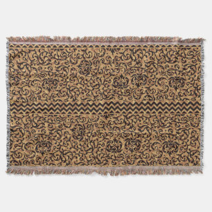 Manta Tejida Estampado de flores italiano del oro del