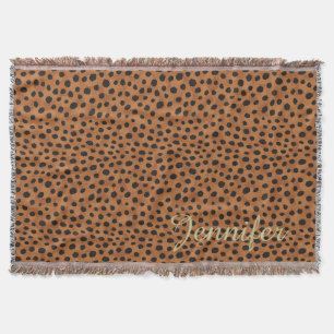 Manta Tejida Estampado de leopardo marrón chic con monograma